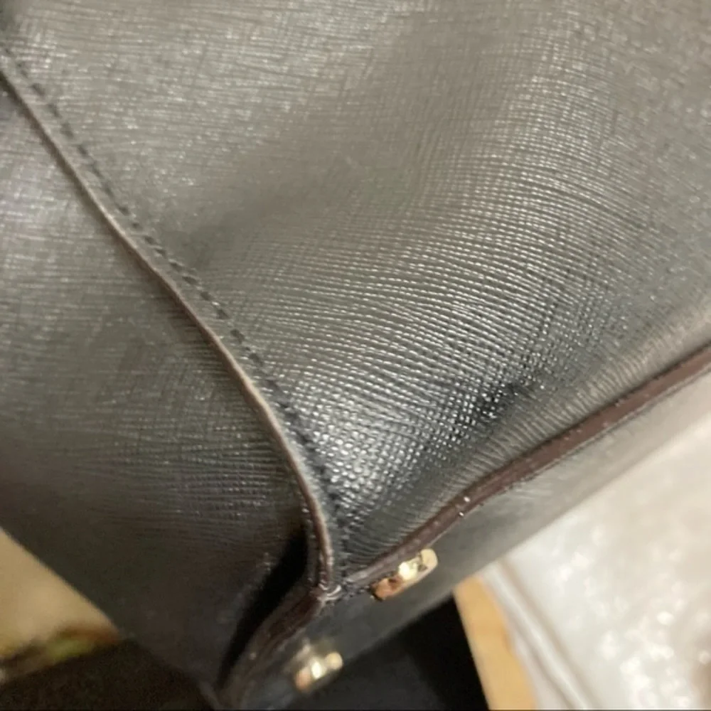 Kate spade black saffiano leather two way tote crossbody bag